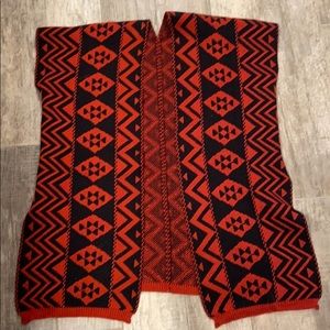 Red/Black Poncho Sweater